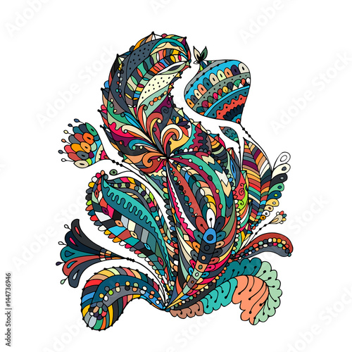 Floral ornament, sketch for your design