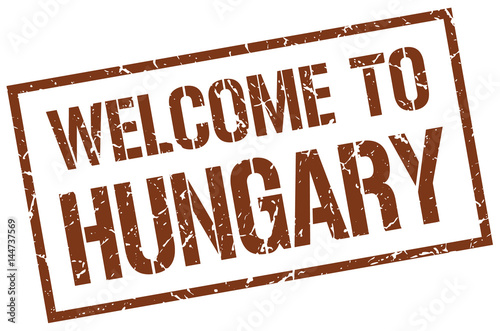 welcome to Hungary stamp