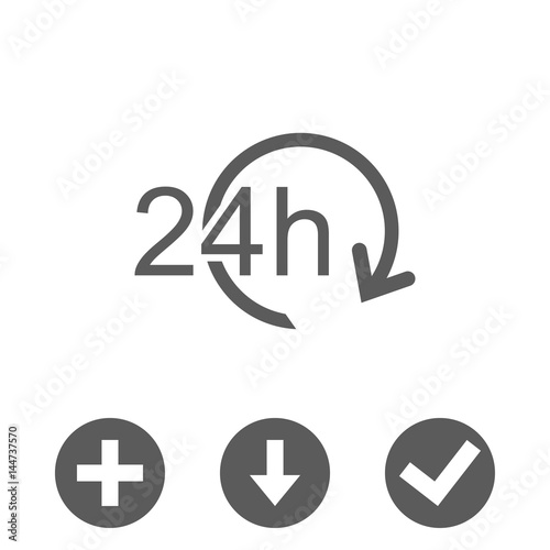 24 hours icon stock vector illustration flat design