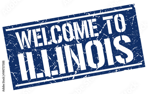 welcome to Illinois stamp