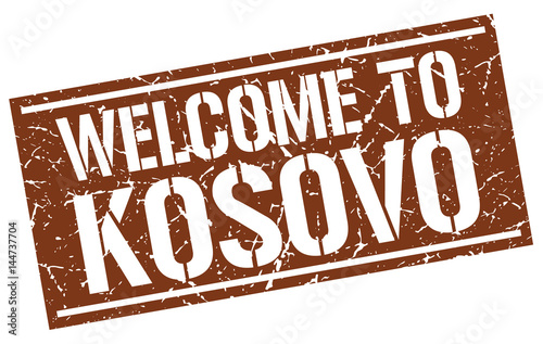 welcome to Kosovo stamp