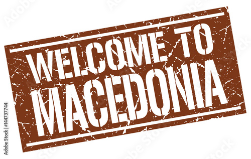 welcome to Macedonia stamp