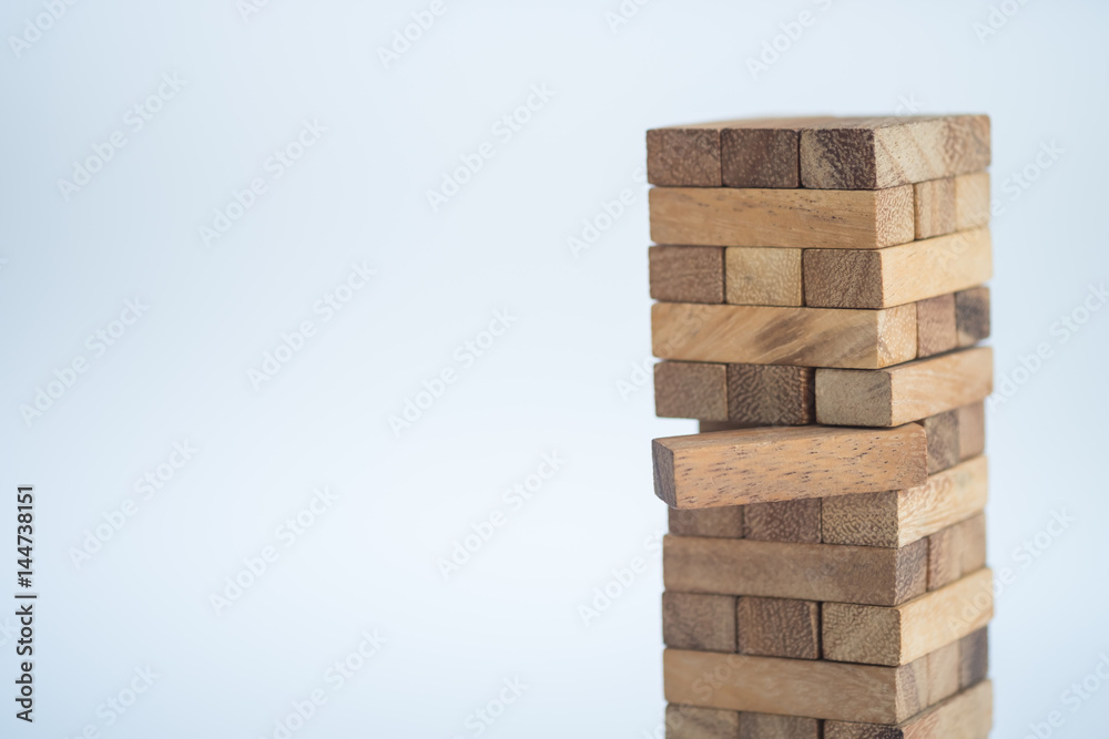 Wood blocks stack game, background. Concept of education, risk, development, and growth Wood blocks stack game, background. Concept of education, risk, development, and growth
