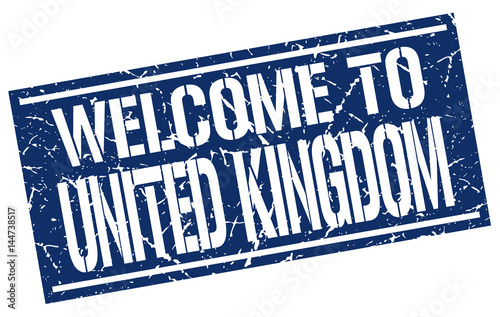 welcome to United Kingdom stamp