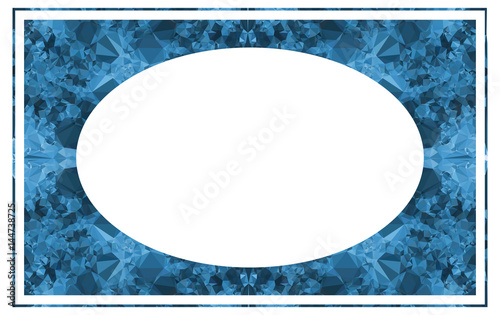 Beautiful oval frame with abstract mosaic pattern. vector clip art.