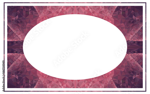 Beautiful oval frame with abstract mosaic pattern. vector clip art.