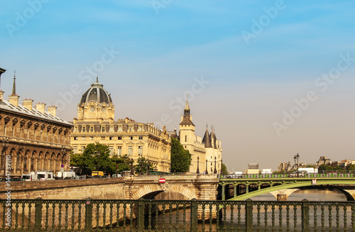 Paris city view with bridges and concierge