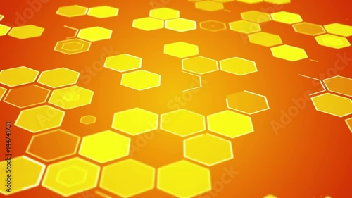 Hexagons technological motion background abstract science design HD seamless looped animation