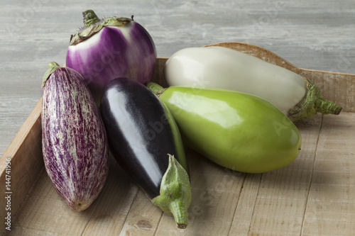 Variety of eggplants