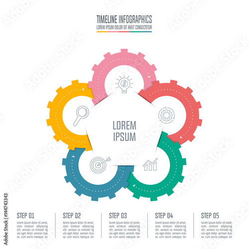 infographic design business concept with 5 options.