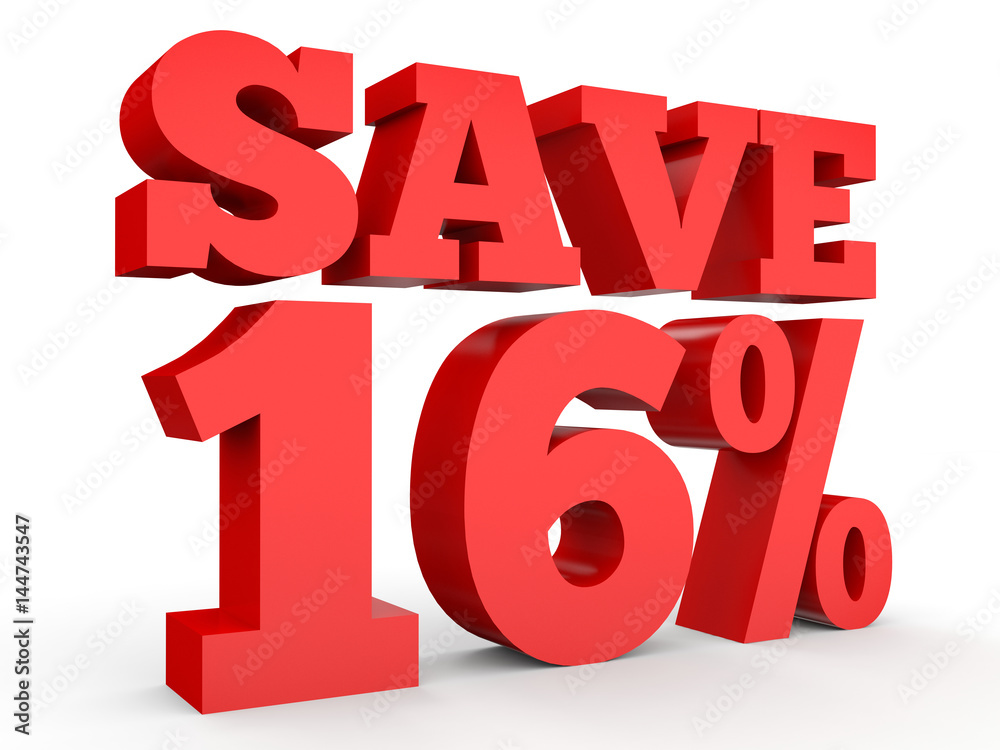 Sixteen percent off. Discount 16 %. Sixteen percent off. Discount 16 %.