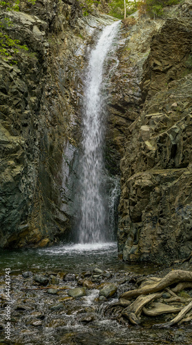 Milomeris Waterfall in mountains of Troodos. Cyprus.  