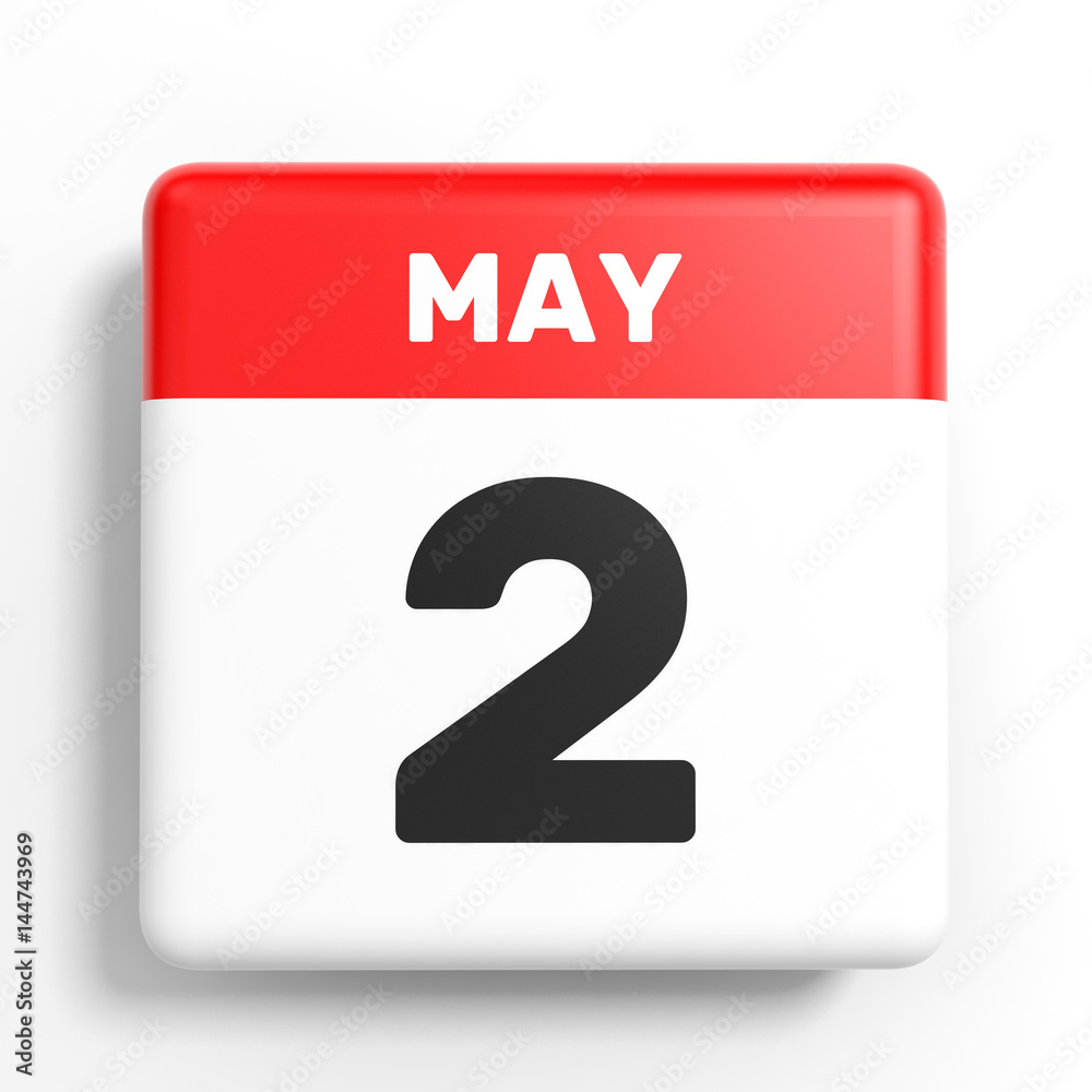 May 2. Calendar on white background. May 2. Calendar on white background.