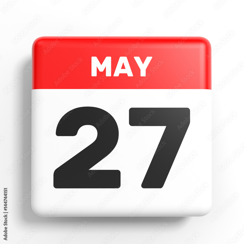 May 27. Calendar on white background. May 27. Calendar on white background.