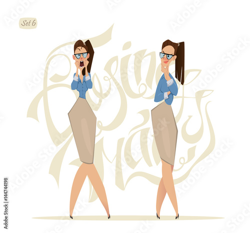 Business woman. Office lady. Business expression