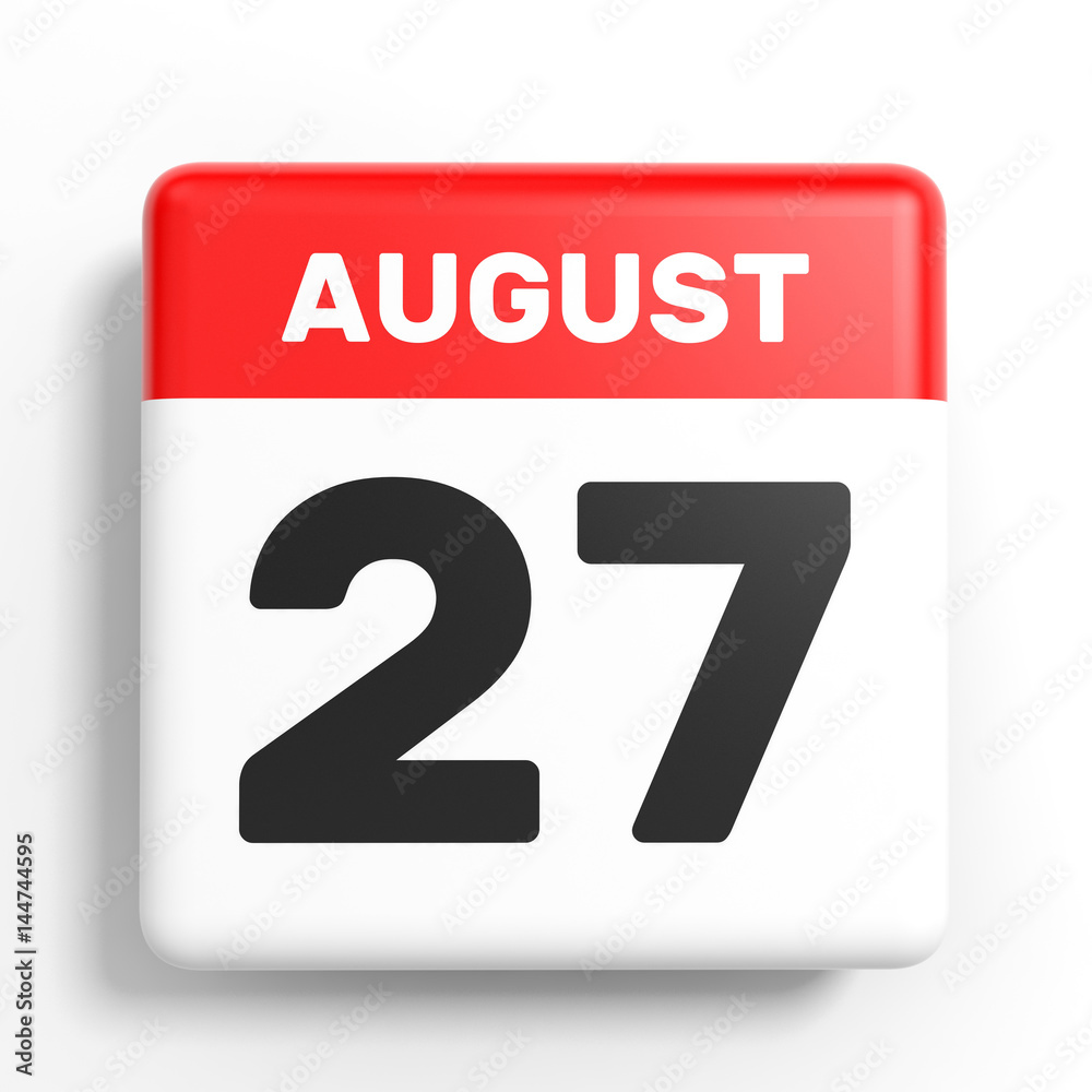 August 27. Calendar on white background. August 27. Calendar on white background.
