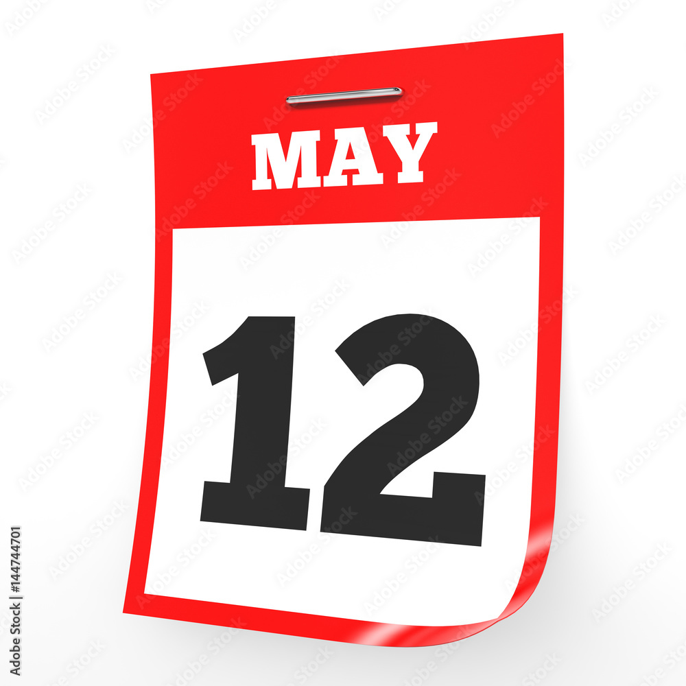 May 12. Calendar on white background. May 12. Calendar on white background.