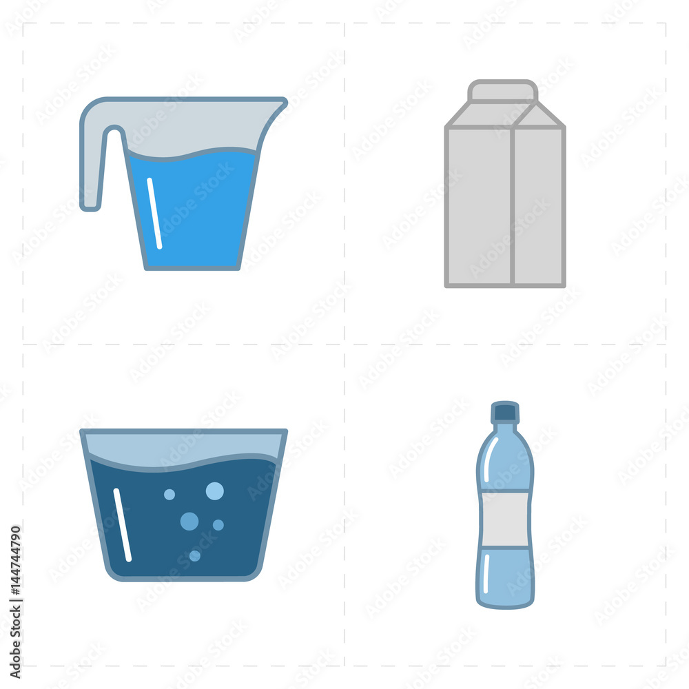 four modern flat bar icons four modern flat bar icons