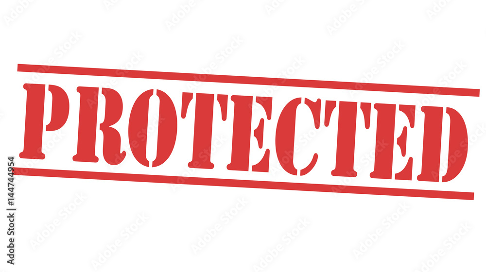 PROTECTED stamp with world inside