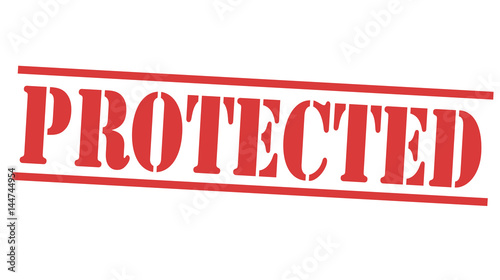 PROTECTED stamp with world inside