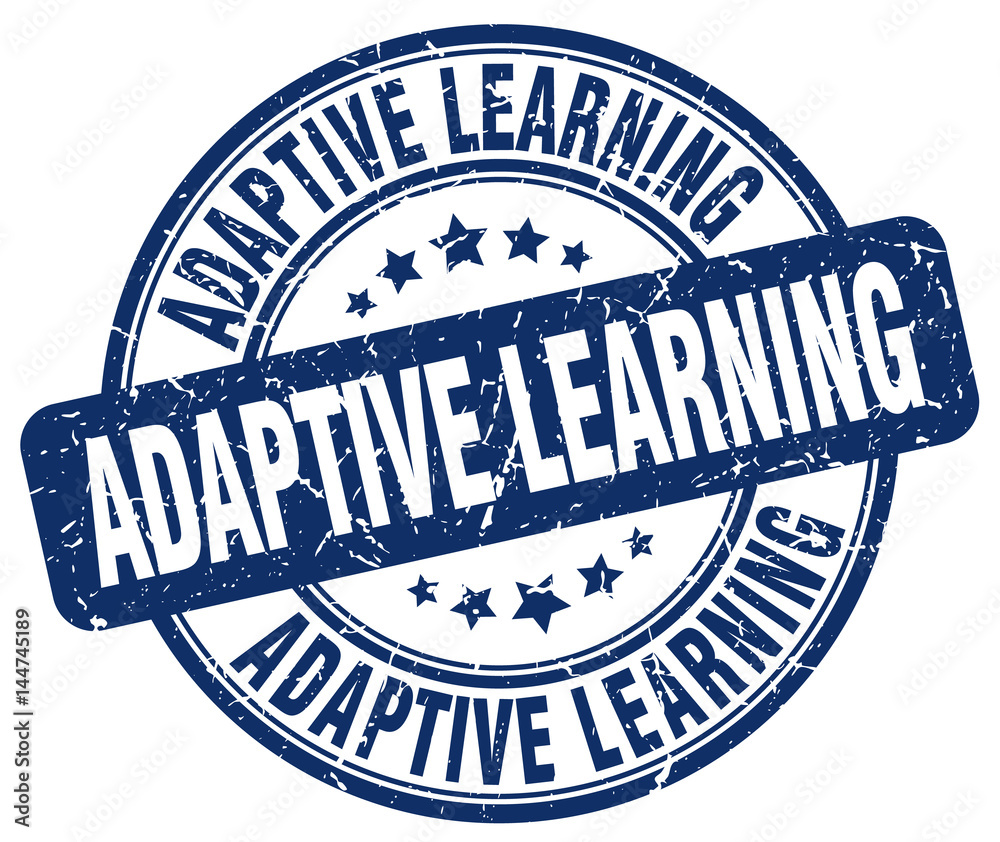 Fototapeta premium adaptive learning blue grunge stamp