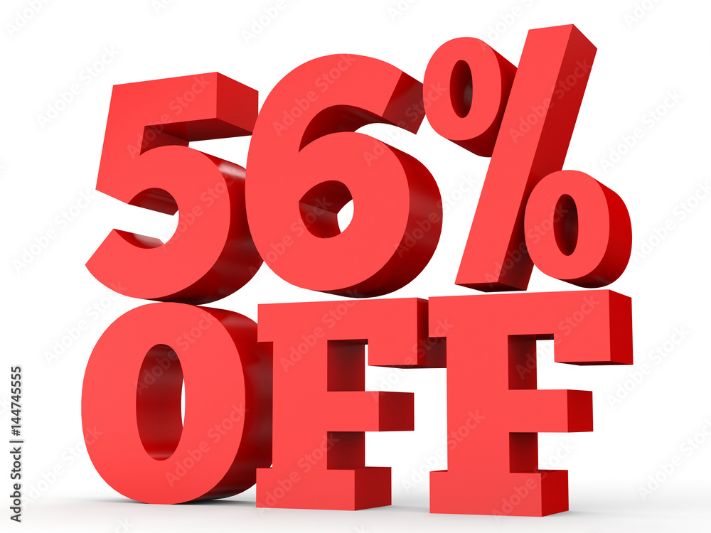 Fifty six percent off. Discount 56 %. Fifty six percent off. Discount 56 %.