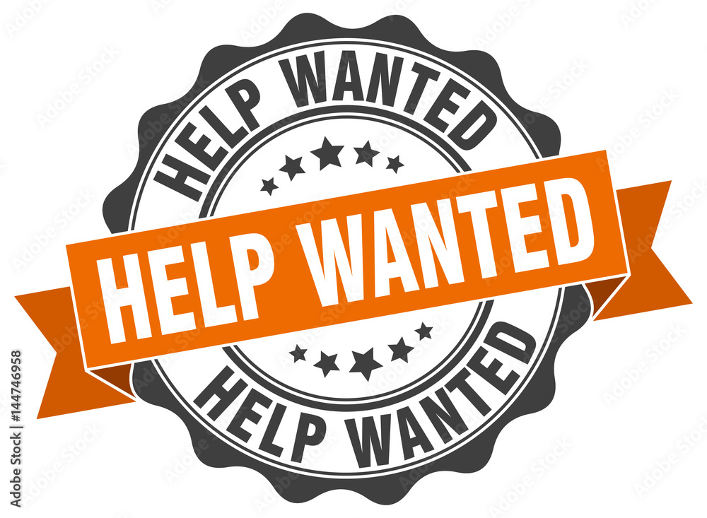 Fototapeta premium help wanted stamp. sign. seal
