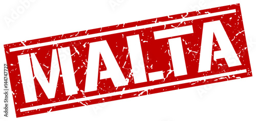 Malta red square stamp