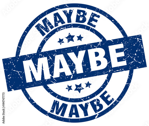 maybe blue round grunge stamp
