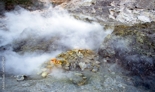 Sulfur at the Solfatara crater, Pozzuoli, Naples, Italy photo