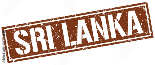Sri Lanka brown square stamp
