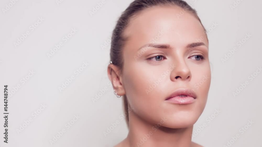 Professional make-up artist makes makeup of model. Beauty and fashion concept. Close up. Professional make-up artist makes makeup of model. Beauty and fashion concept. Close up.