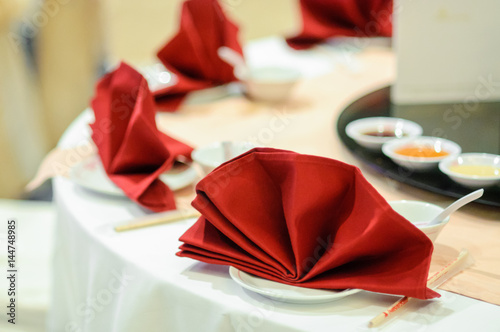 Chinese dishes decoration in a wedding ceremony