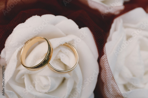 Gold and silver wedding rings