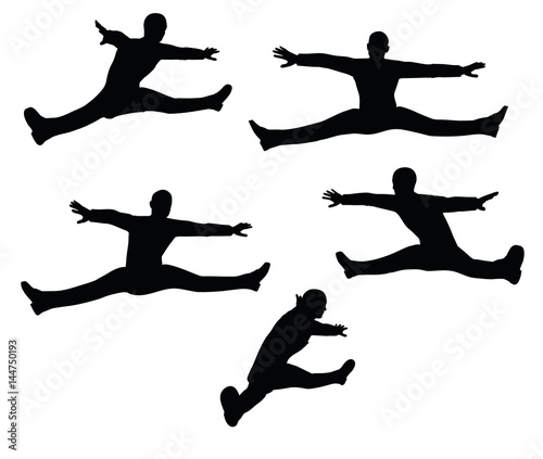 businessman toe touch on white background
