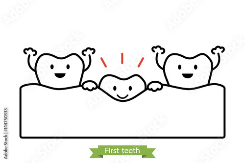 first teeth - line art style