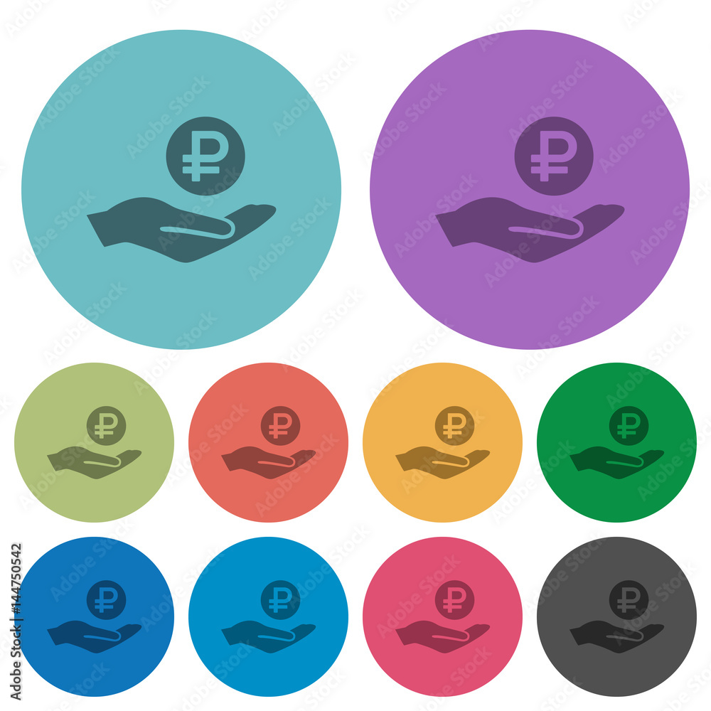 Ruble earnings color darker flat icons Ruble earnings color darker flat icons