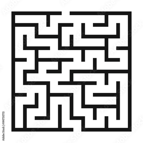 Maze Game background. Labyrinth with Entry and Exit. Vector Illustration.