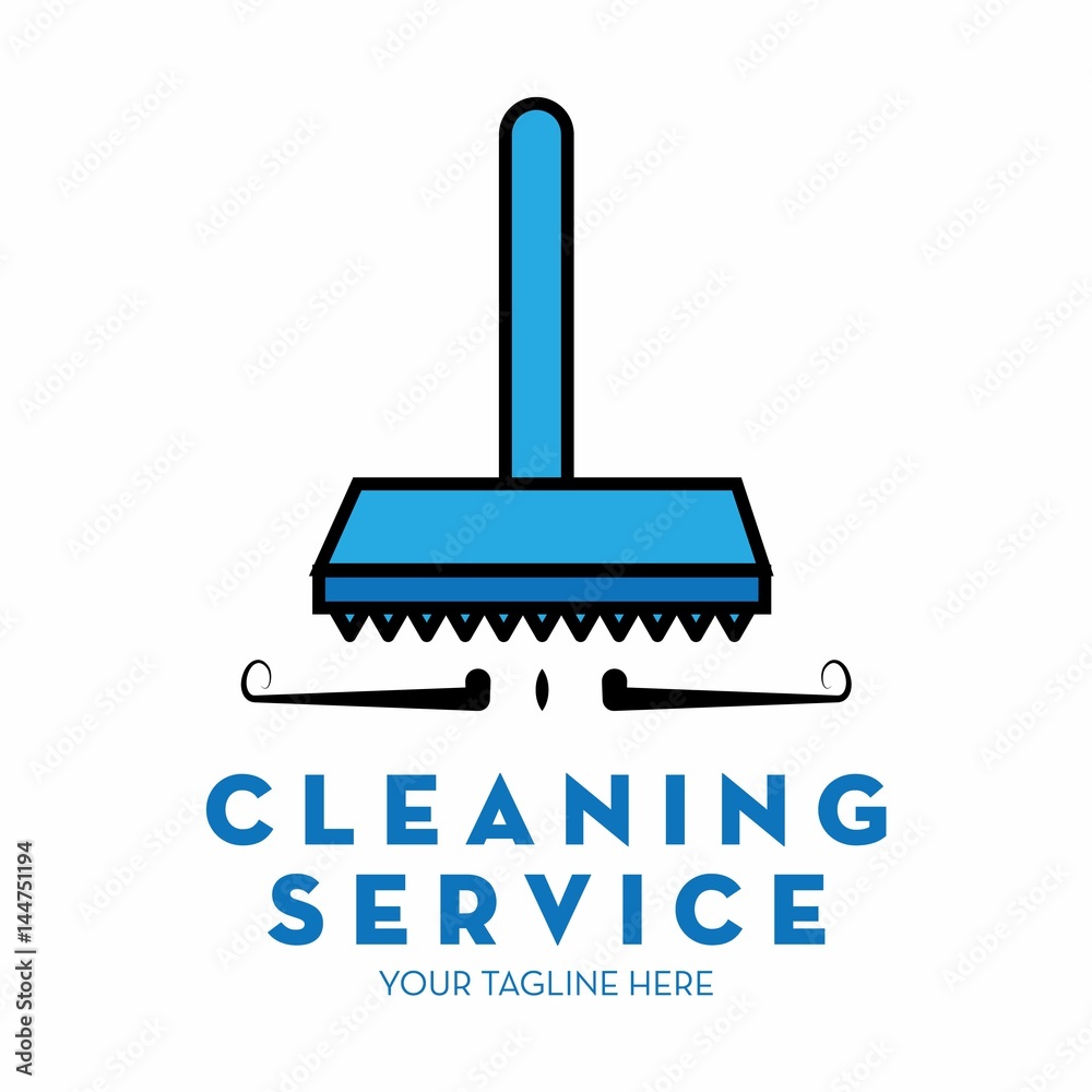 cleaning service logo with text space for your slogan / tagline, vector illustration cleaning service logo with text space for your slogan / tagline, vector illustration