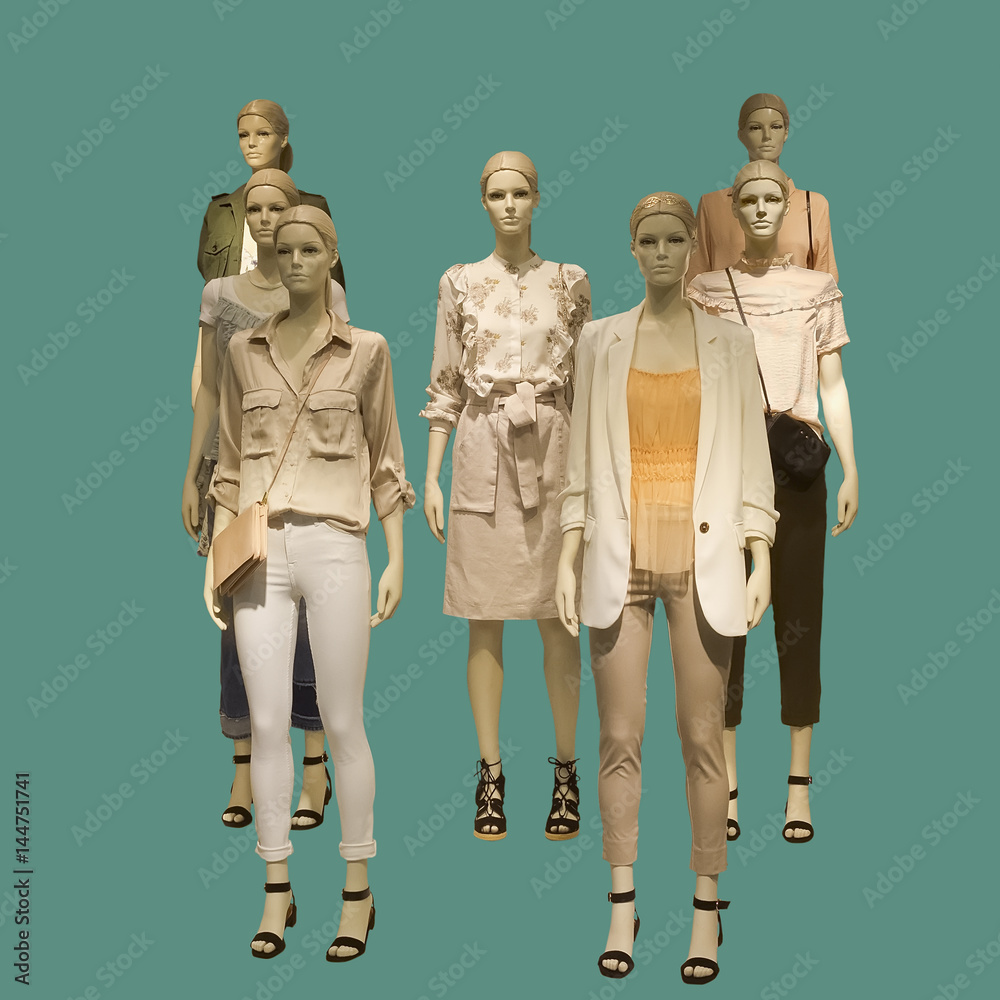 Group of female mannequins