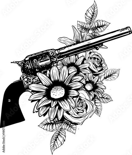 Pistola con fiori