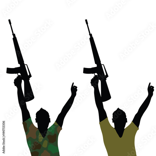 man with rifle silhouette vector