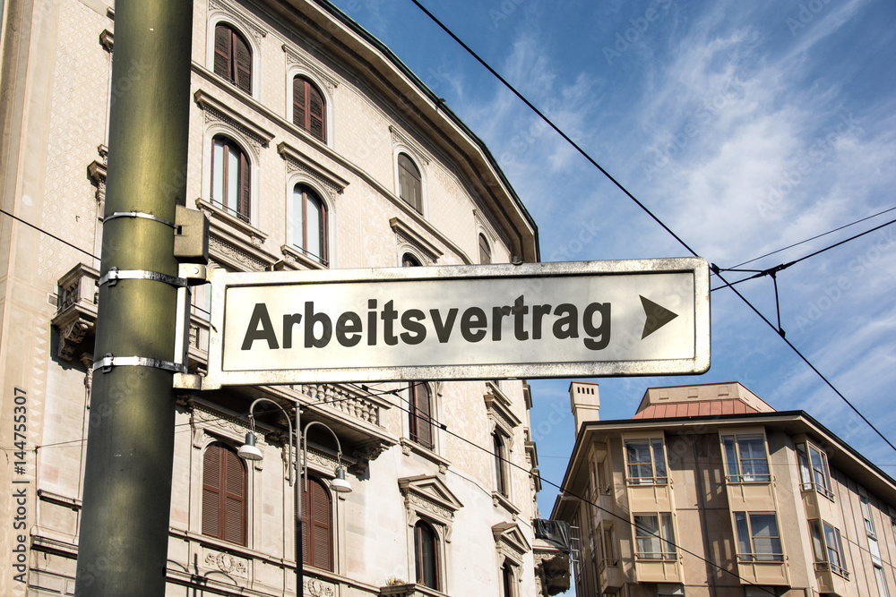 Schild 242 - Arbeitsvertrag