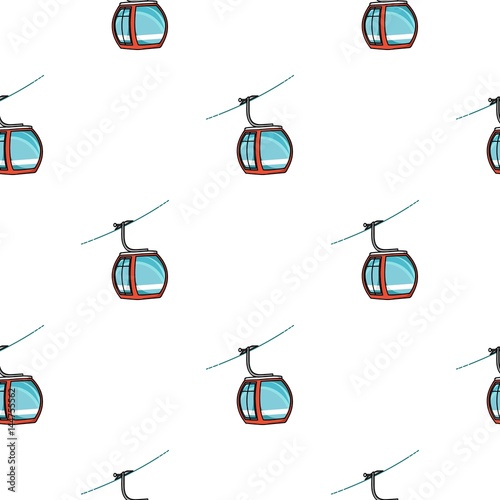 Funicular icon in cartoon style isolated on white background. Ski resort pattern stock vector illustration.