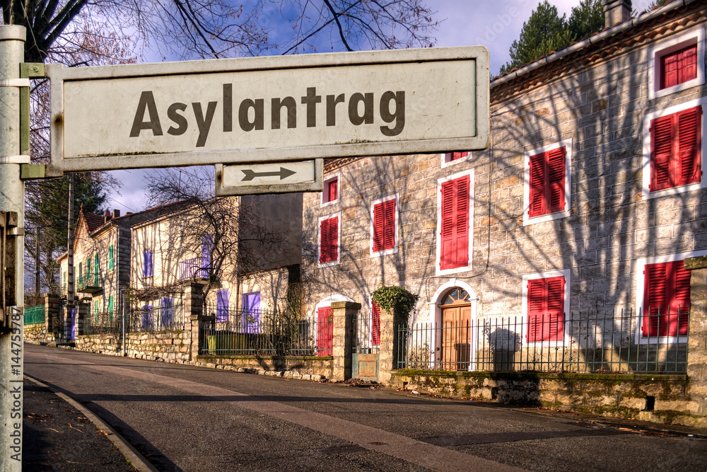 Schild 185 - Asylantrag