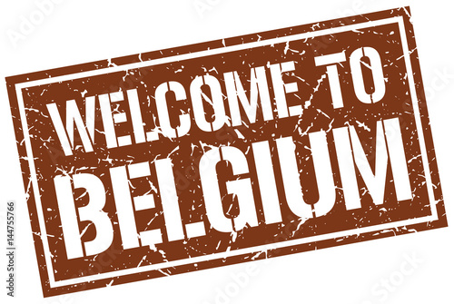 welcome to Belgium stamp
