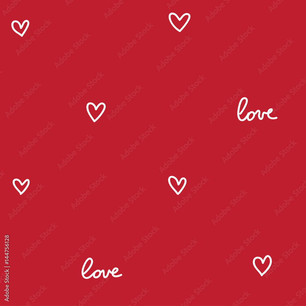hearts seamless pattern red