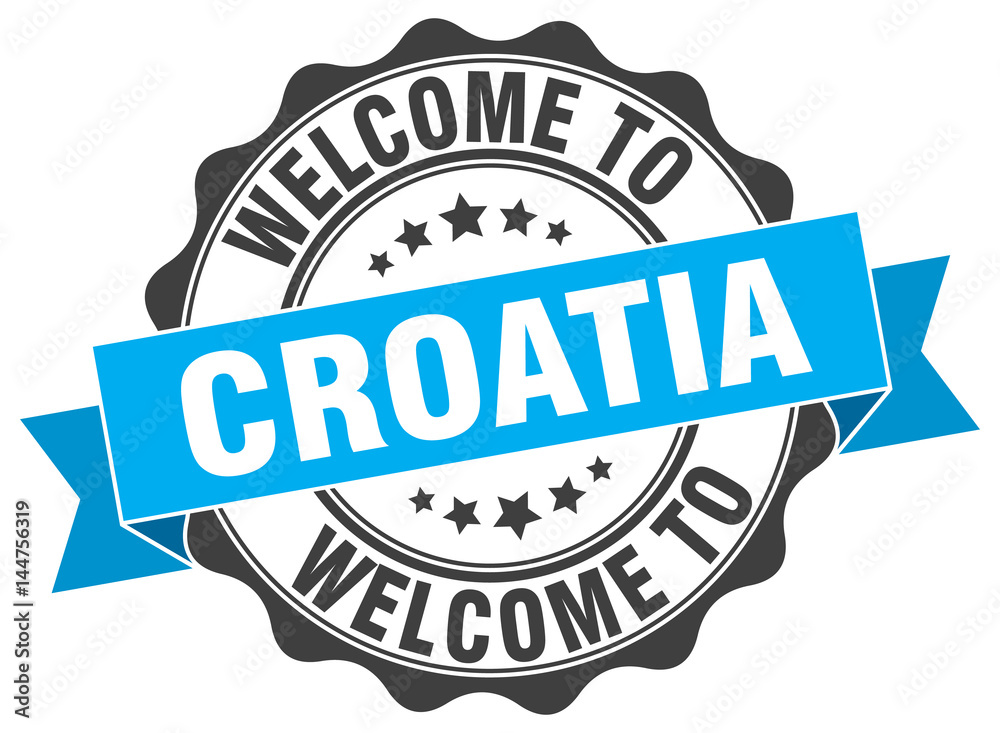 Fototapeta premium Croatia round ribbon seal
