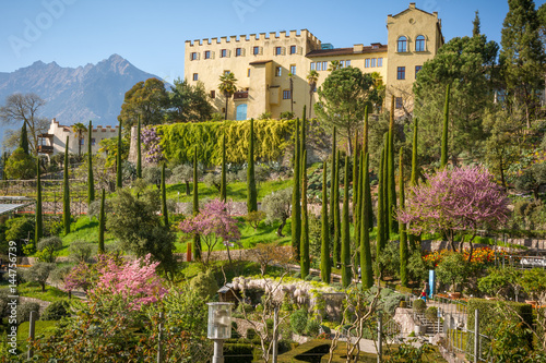 The Botanic Gardens of Trauttmansdorff Castle, Merano, south tyrol, Italy,