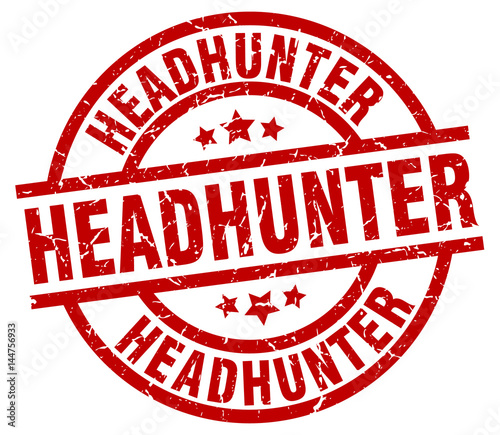headhunter round red grunge stamp